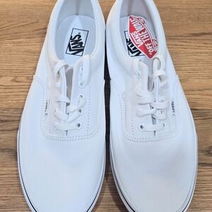NEW Vans Men's White Canvas Sneakers-Size 12